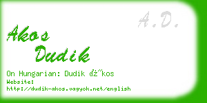 akos dudik business card